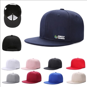 6 Panel Snapback Cap with Flat Brim